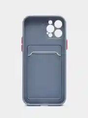 Морской чехол с карманом для карт iPhone XR, 11, 12Pro, 13Pro, цветной силикон