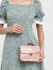 Розовый сумка женская через плечо, с цепью, кожаная