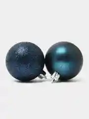 Темно-синий набор ёлочных игрушек, 12 штук, 5 см