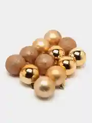 Золотой набор ёлочных игрушек, 12 штук, 5 см