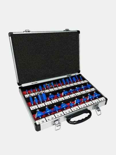 Набор твердосплавных фрез VertexTools, по дереву, 35 шт