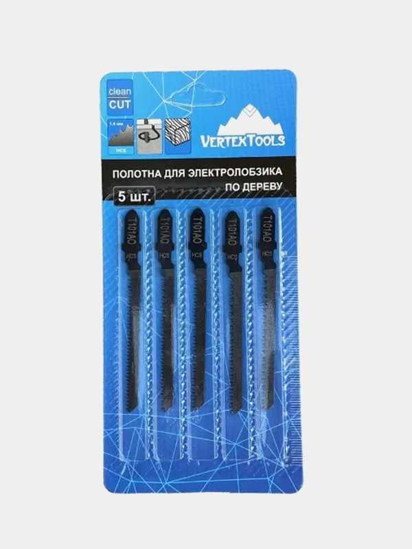 Пилки для электролобзика VertexTools T101AO, 5 штук