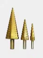 Набор ступенчатых сверл по металлу Vertextools, 4-12 мм, 4-20 мм, 4-32 мм, из стали, Р6М5