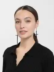 Черный серьги "Мечи"