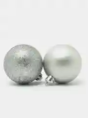 Серебряный набор ёлочных игрушек, 12 штук, 5 см