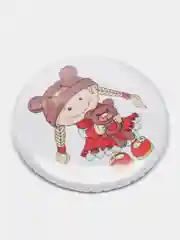 Значок "Девочка с мишкой", 37 мм