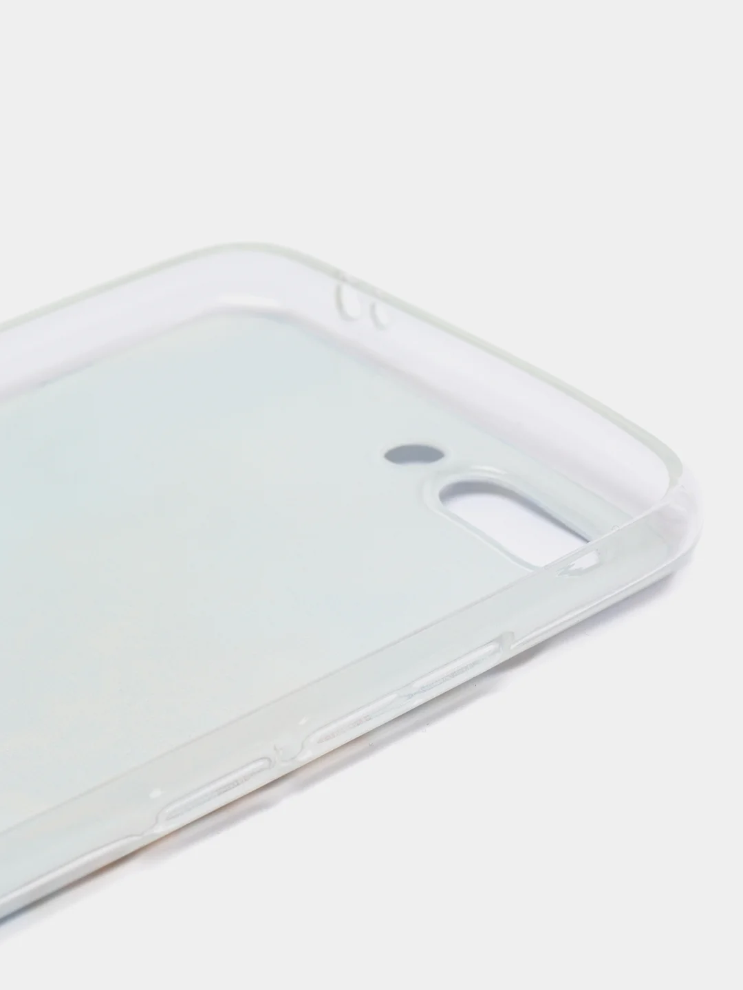 Голубой силиконовый чехол на Honor 10 / Хонор 10 прозрачный, с рисунком, защита камеры