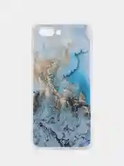 Голубой силиконовый чехол на Honor 10 / Хонор 10 прозрачный, с рисунком, защита камеры