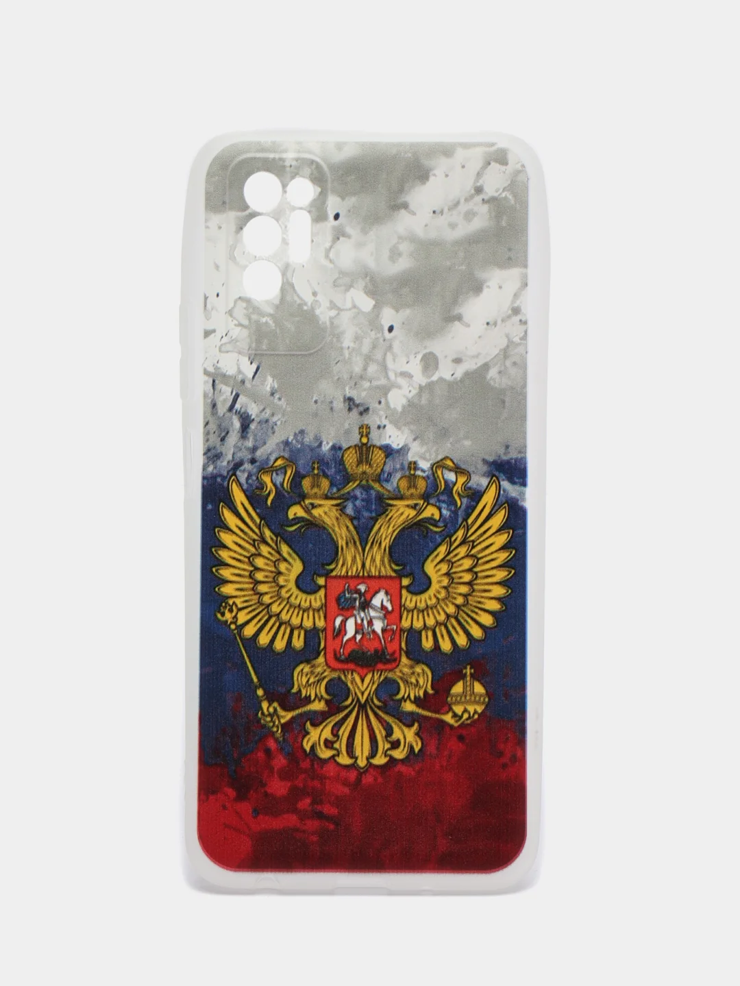 Синий силиконовый чехол на Tecno Pova 2 / Текно Пова 2 прозрачный, с рисунком, защита камеры