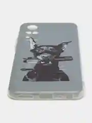 Серый силиконовый чехол на Oppo Realme C21/Реалми С21 прозрачный, с рисунком, защита камеры