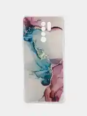 Ледяной силиконовый чехол на Xiaomi Redmi 9 / Сяоми Редми 9 прозрачный, с рисунком, защита камеры
