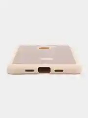Бежевый силиконовый чехол с кожаной вставкой на Xiaomi Mi Mix 2