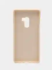 Бежевый силиконовый чехол с кожаной вставкой на Xiaomi Mi Mix 2