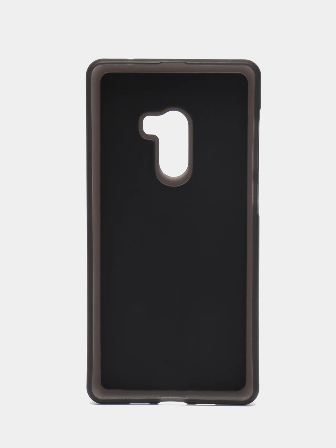 Серый силиконовый чехол с кожаной вставкой на Xiaomi Mi Mix 2