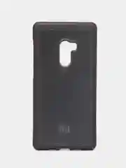 Серый силиконовый чехол с кожаной вставкой на Xiaomi Mi Mix 2