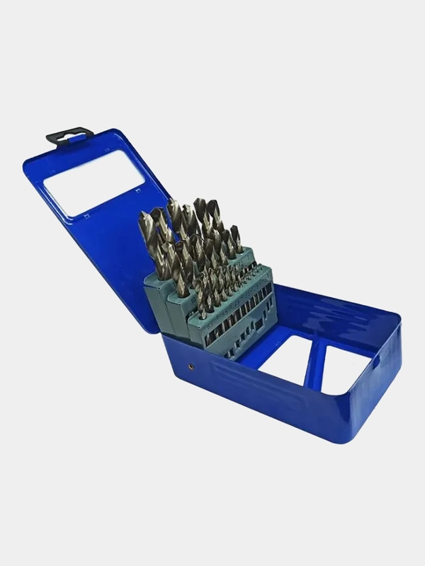Набор сверл по металлу VertexTools, 1 мм - 13 мм, сверла твердосплавные HSS, 25 штук