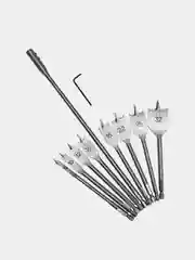 Набор перьевых сверл по дереву VertexTools, с удлинителем, 8 шт