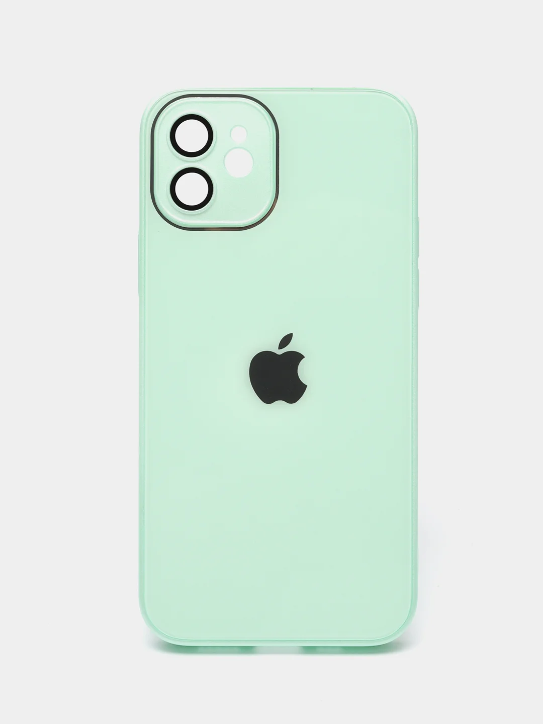 Салатовый чехол для iPhone 11, 12 Pro, 13 Pro, стеклянный, силиконовый, с защитой линзы камеры