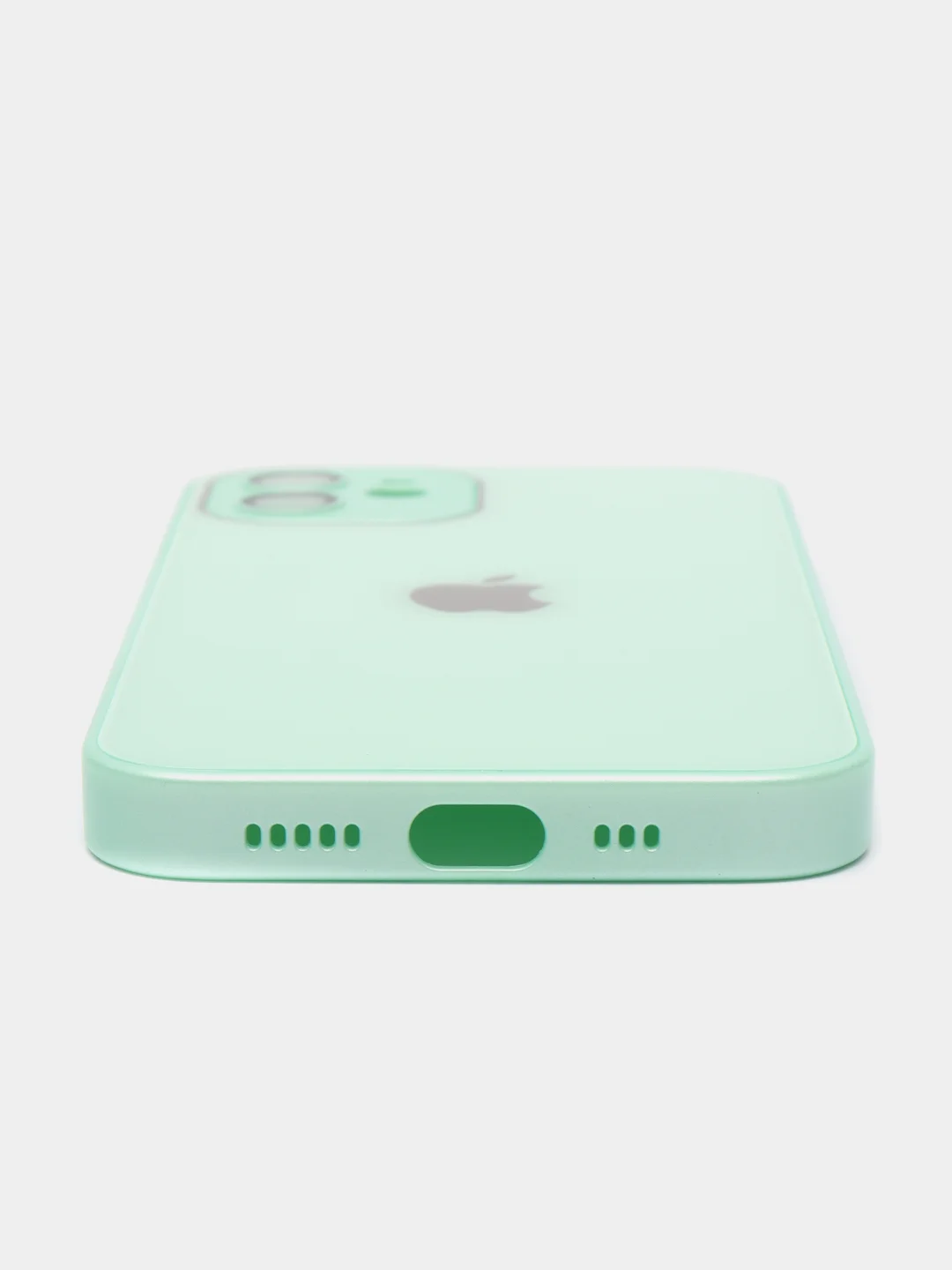 Салатовый чехол для iPhone 11, 12 Pro, 13 Pro, стеклянный, силиконовый, с защитой линзы камеры