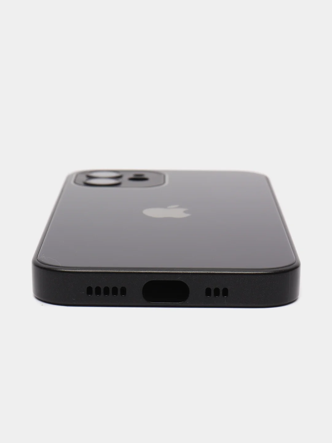Черный чехол для iPhone 11, 12 Pro, 13 Pro, стеклянный, силиконовый, с защитой линзы камеры