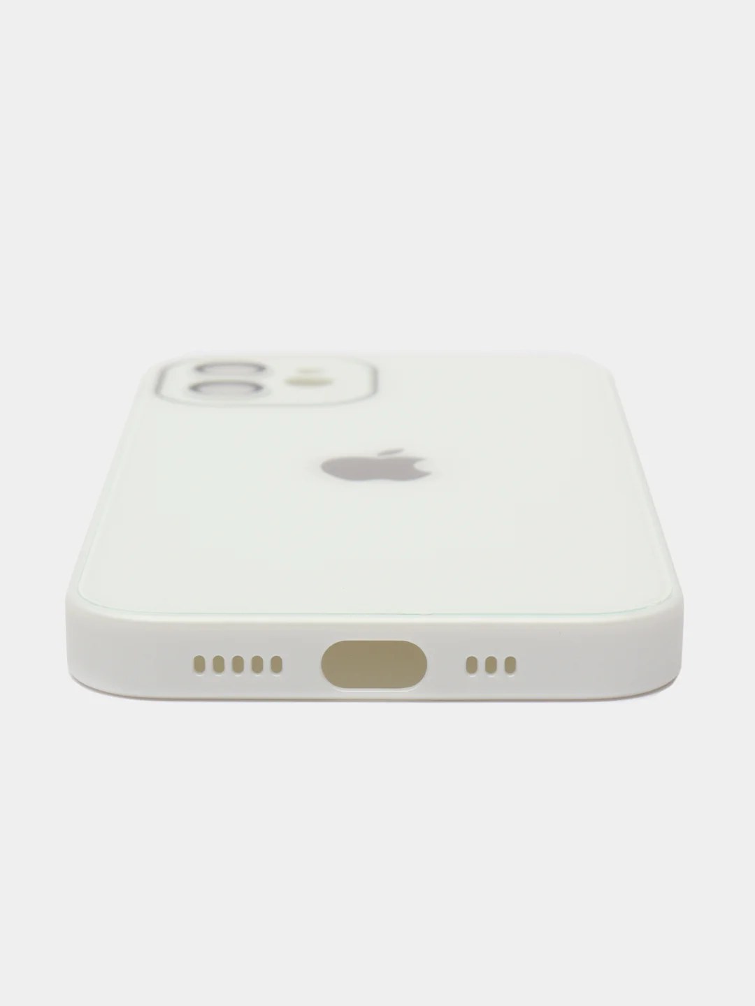 Белый чехол для iPhone 11, 12 Pro, 13 Pro, стеклянный, силиконовый, с защитой линзы камеры