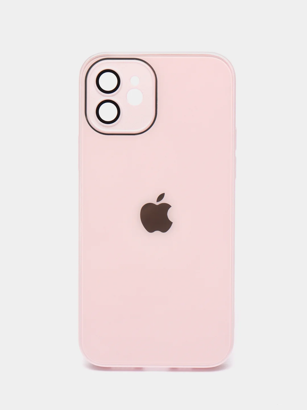 Розовый чехол для iPhone 11, 12 Pro, 13 Pro, стеклянный, силиконовый, с защитой линзы камеры