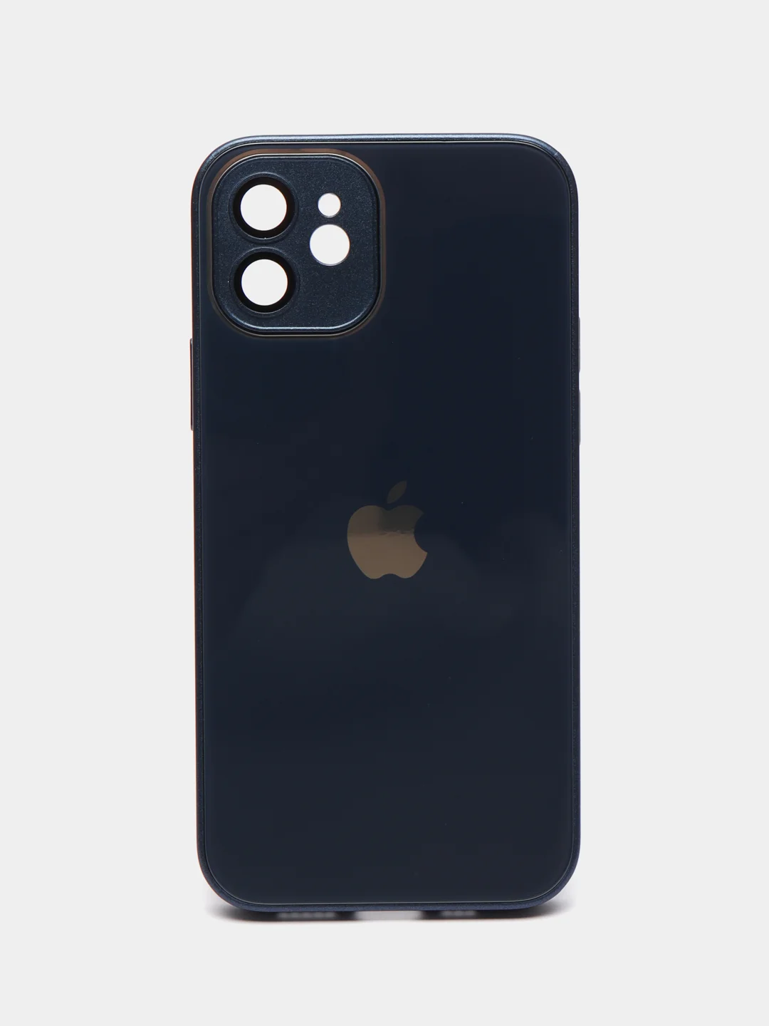 Темно-синий чехол для iPhone 11, 12 Pro, 13 Pro, стеклянный, силиконовый, с защитой линзы камеры