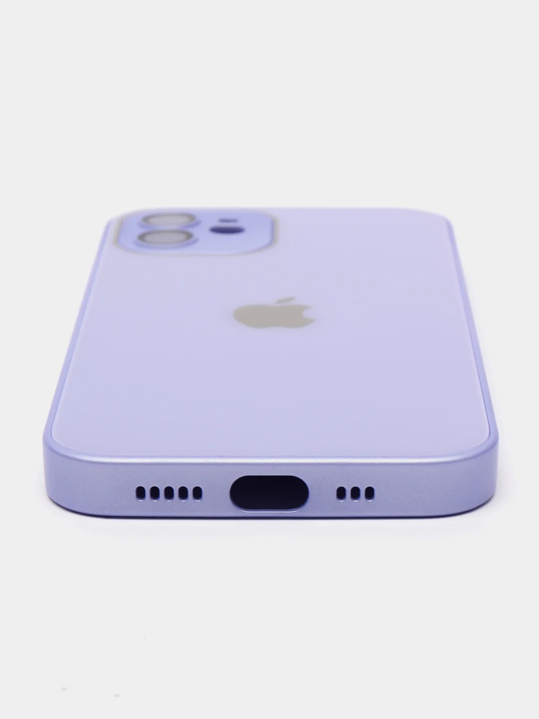 Лавандовый чехол для iPhone 11, 12 Pro, 13 Pro, стеклянный, силиконовый, с защитой линзы камеры
