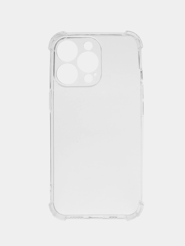 Чехол на iPhone 13, 13 Pro Max, усиленные углы, защита вокруг камер, прозрачный, силикон