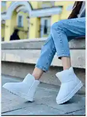 Белый угги женские зимние, утепленные