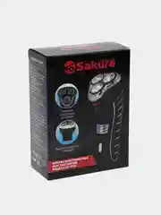 Красный бритва Sakura SA-5414RB, 3 головки, сухое бритьё