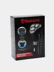 Черный бритва Sakura SA-5414BK, 3 головки, сухое бритьё