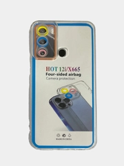 Плотный чехол для Infinix Hot 12i, с защитой камеры, силикон, прозрачный
