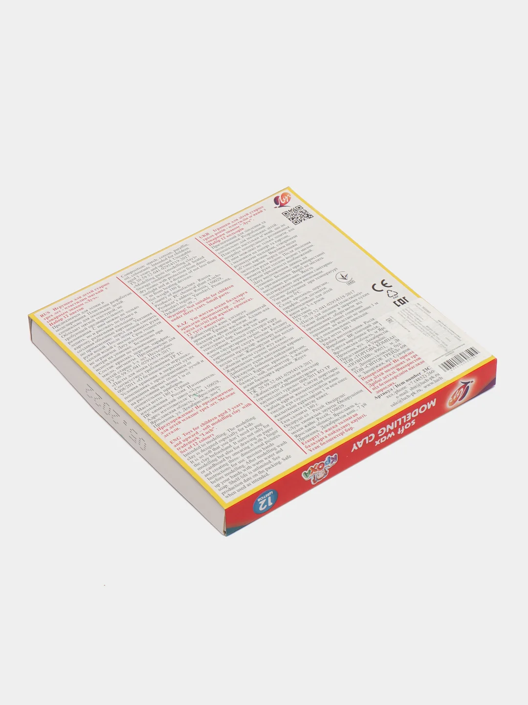 Пластилин "Кроха", мягкий, восковой, со стеком, 12 цветов, 180 г