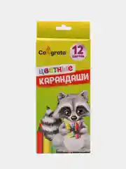 Карандаши цветные заточенные, 12 цветов, в картонной коробке