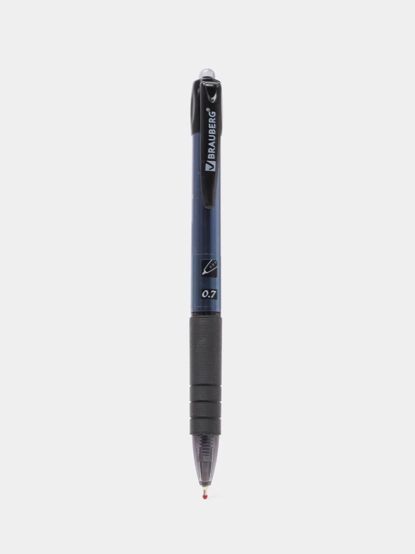 Ручка шариковая масляная автоматическая с грипом BRAUBERG "Trace", СИНЯЯ