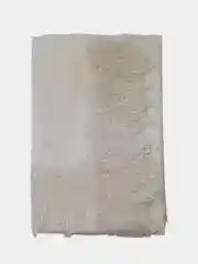 Молочный скатерть на прямоугольный стол, 150/220 Тефлоновая с набивными кружевами