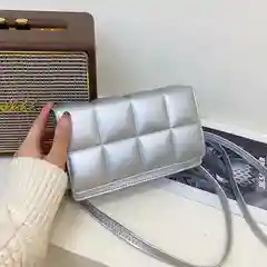 Серебряный сумка женская через плечо, из эко-кожи
