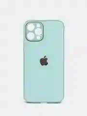 Бирюзовый чехол силиконовый для iPhone 7/8/7 Plus/11/12/13 Pro Max/12 Pro, со стеклянной панелью