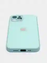 Бирюзовый чехол силиконовый для iPhone 7/8/7 Plus/11/12/13 Pro Max/12 Pro, со стеклянной панелью