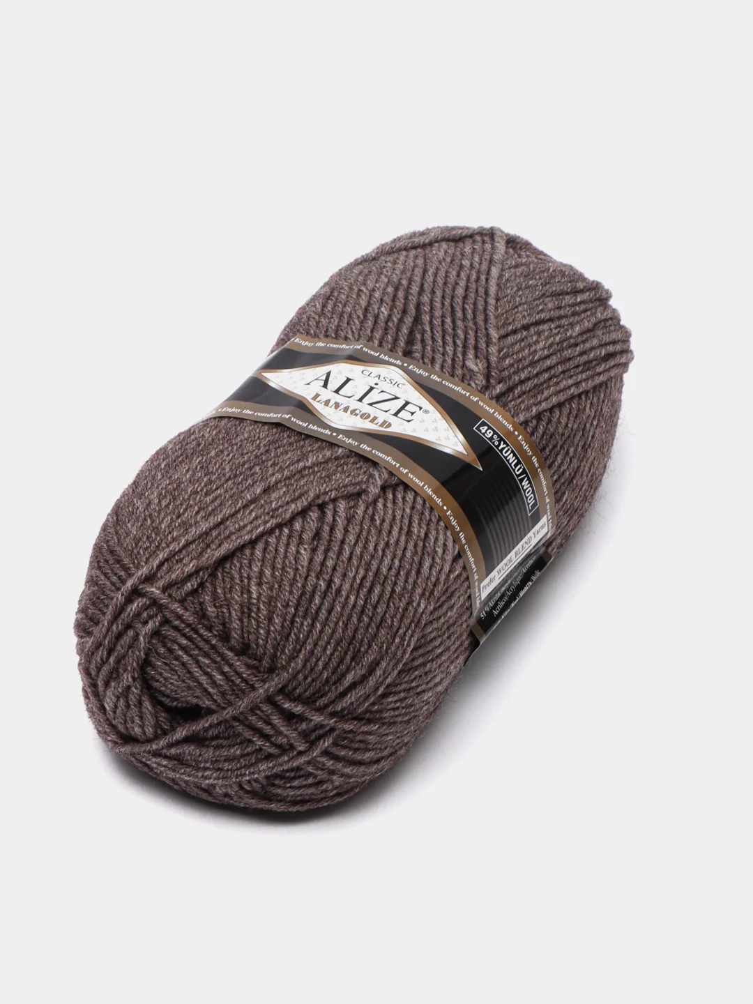 Коричневый пряжа Alize Lanagold, комплект 2 штуки, 3 штуки, 49% шерсть, 51% акрил, 100 г, 240 м,Ч1
