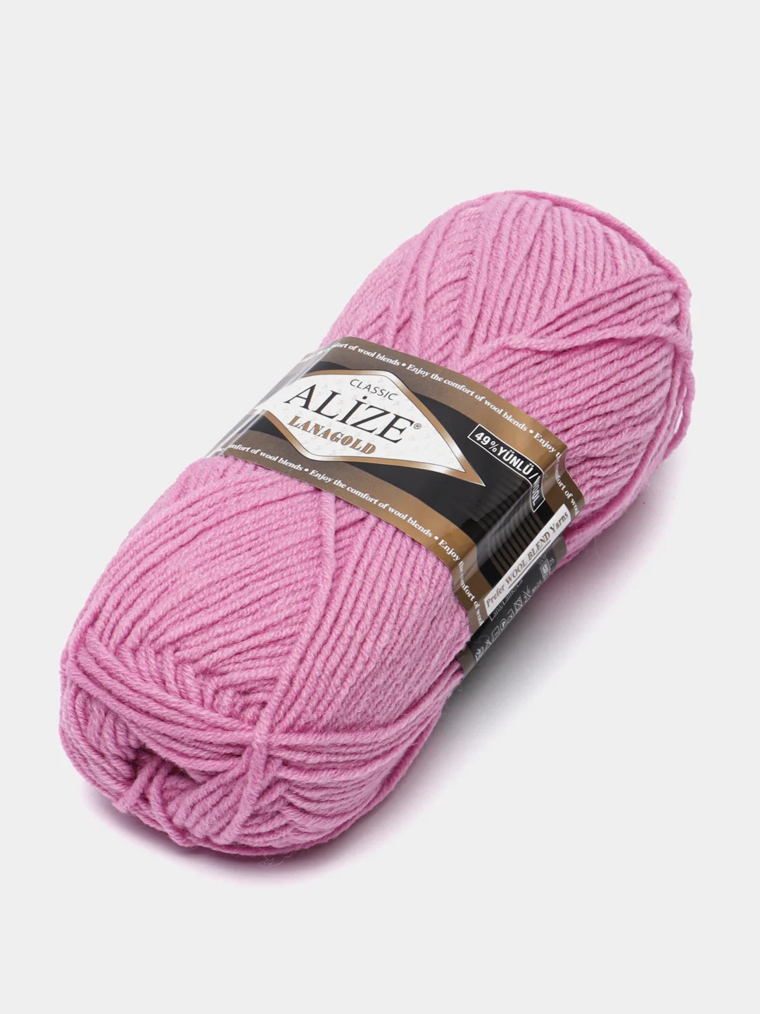 Розовый пряжа Alize Lanagold, комплект 2 штуки, 3 штуки, 49% шерсть, 51% акрил, 100 г, 240 м,Ч1