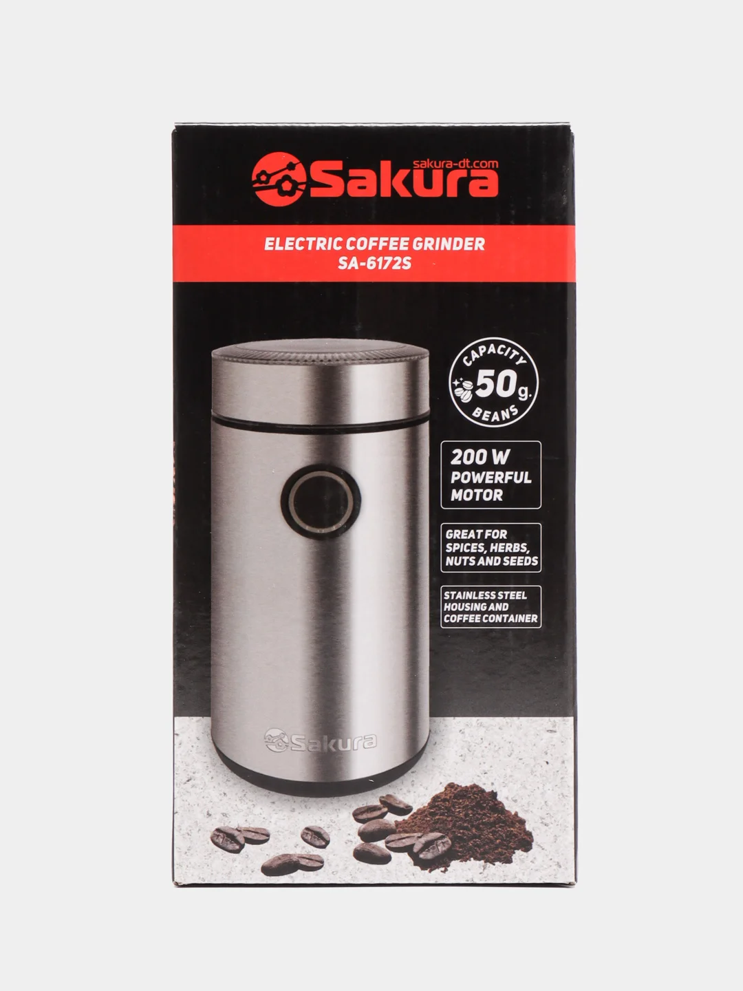 Серый меланж кофемолка Sakura SA-6172S, 200 Вт, 50 г