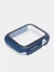 Синий бампер чехол на часы Apple Watch 41мм, кейс накладка с защитным стеклом