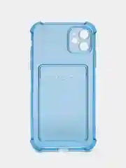 Небесно-голубой чехол с карманом для карт iPhone XR, 11, 12, 13, 14, Pro, Pro Max, Plus, 7, 8, айфон