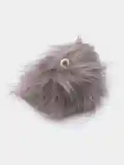 Серый помпон из натурального меха. Брелок из натурального меха