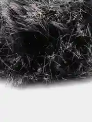 Черный помпон из натурального меха. Брелок из натурального меха