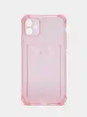 Розовый чехол с карманом для карт iPhone XR, 11, 12, 13, 14, Pro, Pro Max, Plus, 7, 8, айфон