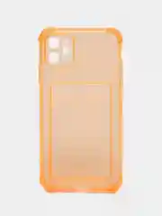 Оранжевый чехол с карманом для карт iPhone XR, 11, 12, 13, 14, Pro, Pro Max, Plus, 7, 8, айфон
