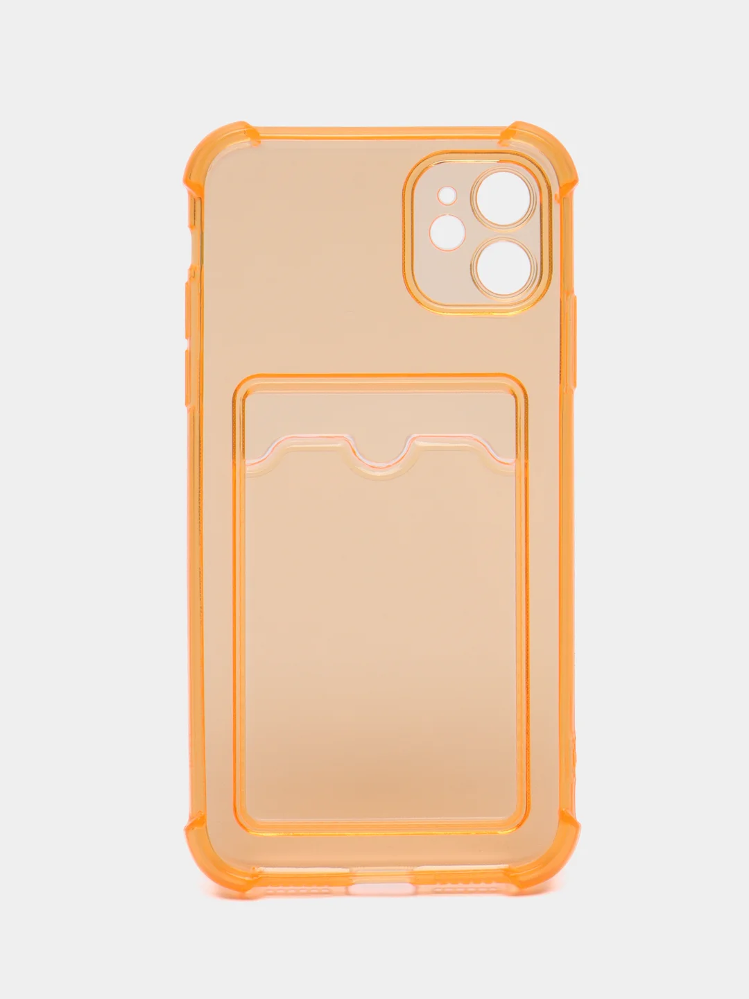 Оранжевый чехол с карманом для карт iPhone XR, 11, 12, 13, 14, Pro, Pro Max, Plus, 7, 8, айфон